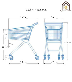 چرخ خرید فروشگاهی 210 لیتری صنایع مفتولی آریا توس - 2